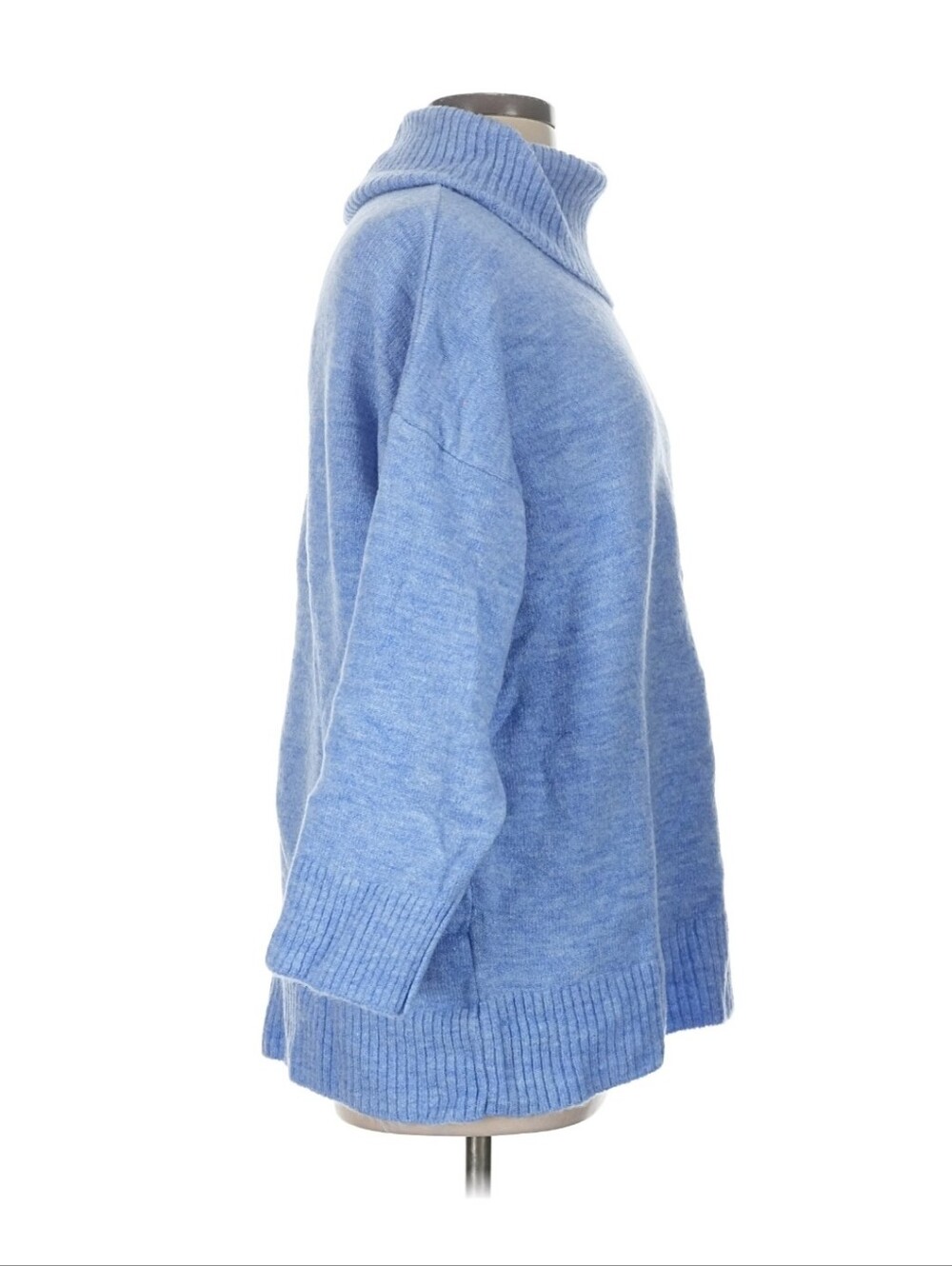 MNG Mango Blue Turtleneck Sweater Cozy Knit Size L/XL NWT - Picture 3 of 7